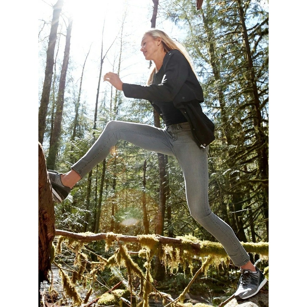 Athleta Jeans Women's Gray Sculptek Skinny Denim‎ Cotton Blend Stretch Size 2